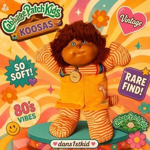 Vintage Cabbage Patch Kids‎ Koosas Collectible Doll 1985 Animal Friend Retro Toy